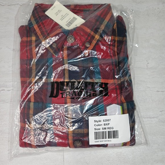 Flannel Plaid Shirt Mens SMALL Duluth Free Swingin Relax Fit Shacket Lumberjack - Picture 2 of 3